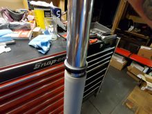 Tube and slider in the special installation tool (the 2" PVC conduit). Note thatfor this to work, the PVC pipe must be longer than the fork tube.