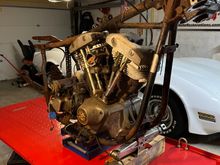 Her we are getting ready to separate the engine and transmission. 