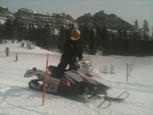 Mom snowmobiling ar 83 years old!