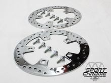 2014-2015 Harley Touring Mirror Polished Front Brake discs rotors with Chrome Plated hardware