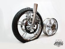 21 Inch Mad Wheels Reinforcer with Enforcer chrome rear wheel and complete chrome front end