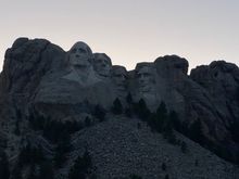 Mount Rushmore at sunset. 

