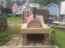 Homemade pizza oven at our summer place. 