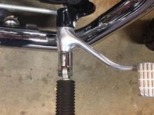 it'd feel a lot more comfortable for me if the peg was closer the the brake and shift pedals.