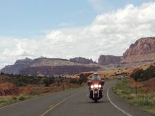 David in my rear view going through Capital Reef.