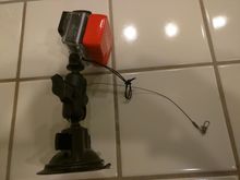 Made the leash out of wire fishing leader, disregard the Floatly Back Door just took it off my boat to give you an idea.