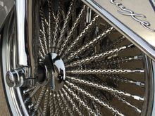 Close up of EVO spokes in case you want to go FAT spoke route.