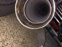 Lower muffler with the end cap removed