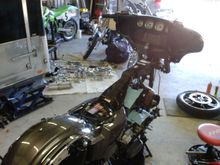 as the manual says !!!    first ...strip motorcycle for maintenance...