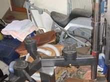 No-Mar Junior Pro Tire Changer, clutter all aroud