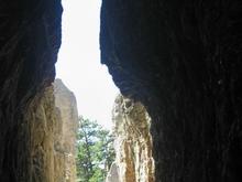 Driving through the rocks in Sturgis.