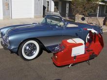 Corvette and Topper.  The Corvette is a '56 and is my old lady's.