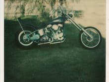 1950 pan 12 inch front end, hard tail frame  corner like a mutha