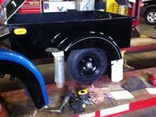 soft tail front fenders before cutting, paper on black one to visualize cut