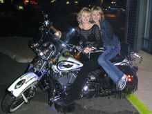 Back in AZ in 2005, "Russian Disco Night" at a local pub, brought out some 'Rusky' lovelies to dance and show off that they are not the big, ugly farm women we were told all those cold-war years! This gorgeous mother-daughter team, who asked me to take their picture on my bike, is proof of that!