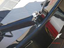 stock Slim side mount bracket attached to belt guard using
elevator bolt &amp; "stover" type nut