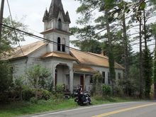 Old abandoned church on a back road in VA with people living in it