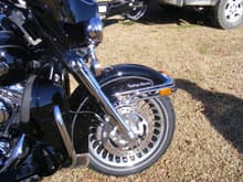 The chrome forks we had put on.