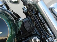 Installed (JB Weld) top grommet plug, recessed it like the bottom portion of the grommet.  Cleaning Up The Wire Harness. Info here: http://www.hdforums.com/forum/dyna-glide-models/165942-cleaning-up-the-wire-harness.html