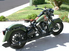 Sweet Danger2 - Shown without the saddlebags.  Highlights the custom 2-into-1 exhaust