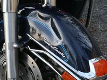 Fender where deer hit it or you could say it hit deer.