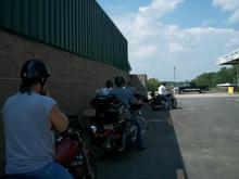Getting ready to ride.. boy it was a hot one.. then the rain came.