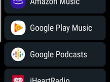 My phone has four more apps available after MLB At Bat...AA defaults to the last selected music source when you tap the headphones icon. To change, you tap again to get to this menu.