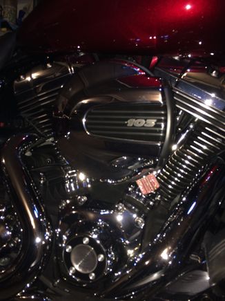 The finished product. I never had any oil drips, but in the event they start, I will then just route the breather element lower on the bike. I placed it here to keep it cleaner and out of harms way.