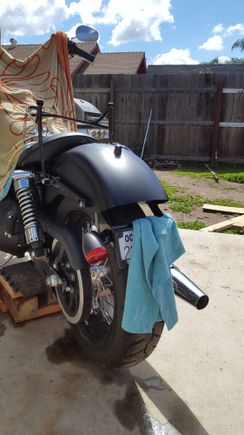 As u can see the sissy bar in the back. Its the reason i did the relocation. Whew almost there!  Thank u for the help! I see the light at the end of the tunnel.