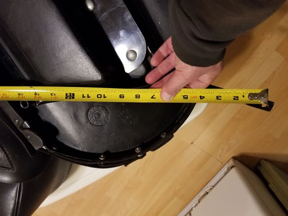 About 15" center to center.