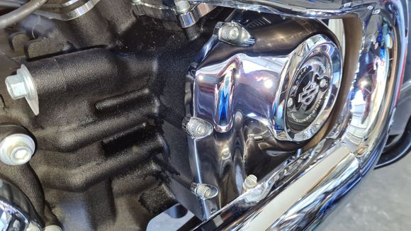 Looks like the base of the pushrod tubes is leaking