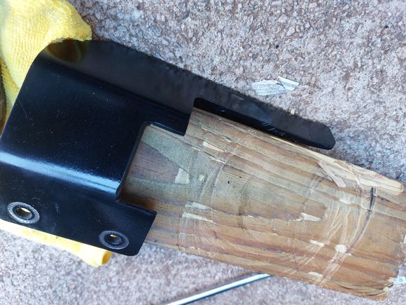 modified muffler support to allow for the Harley saddle bag guards