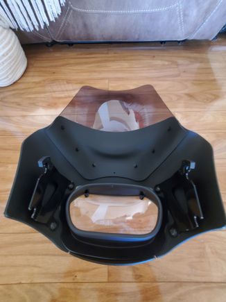 Matte Black Custom wrapped Road Worrier Fairing to match HD DENIM Paint with black mounting hardware. Also comes with wrapped hand guards & q wind screens a 13 inch & a 17 inch... anyquestion DM me $650 gets it all to your door. 