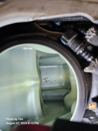 After cleaning tank, look what someone from the factory wrote in bottom inside of tank. 