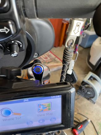 Blue light shows switched on.