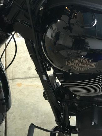 Clutch cable relocated.