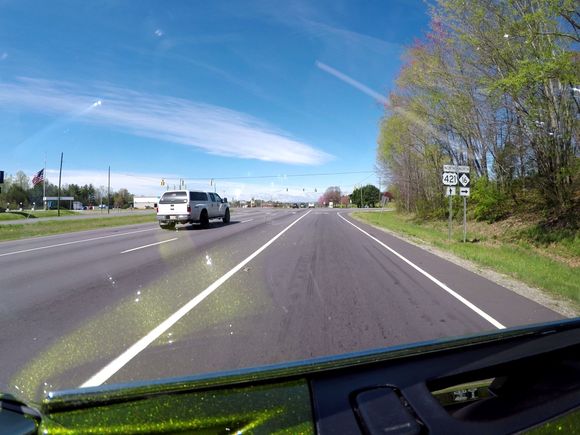 Making  right turn onto Highway 16 toward Jefferson and the Blueridge Parkway.