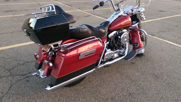 V&H head pipes, Full Boar mufflers, 2" baffles with fiberglass removed. I LOVE the sound