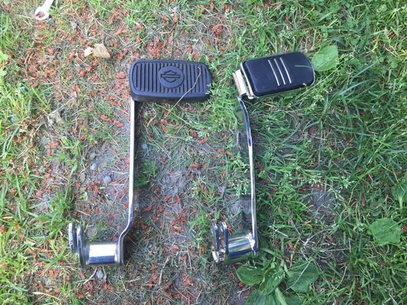 The peddle on the left is the stock one. The '014 is a bit shorter.
