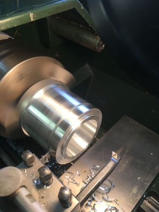 Parting off the adaptor.