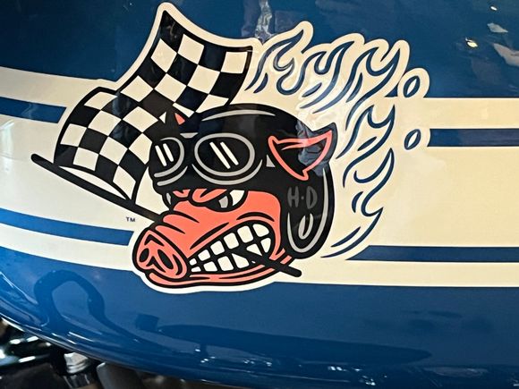 Some say it’s a sticker, I would like to have one for my current bike. It’s way cooler than the ‘punisher’ skull that does nothing for me. At least the story is interesting and brought back to show that Harley isn’t going anywhere but up. 