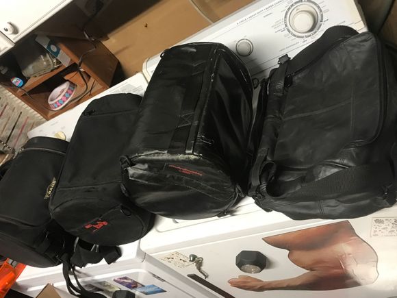 3 different roll bags
2 are the SAC bag made for Harley Davidson Deuce. (1) leather (1) poly 
$55 each shipped