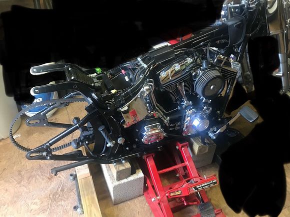 after her bath, up on blocks she went and off came the wheels to install the new rotors.