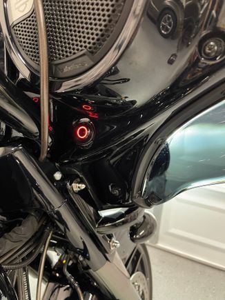 Red LED with power on