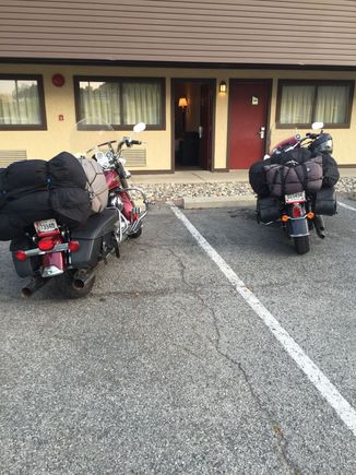 We pack two duffle bags of gear, one of clothes and a cooler on our bikes. Yes they ride fine loaded up. Key is giant duffles so the weight is low.