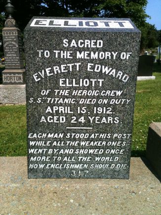 Victims of the Titanic if you make it over to Halifax.