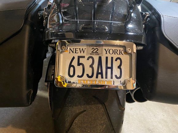 Rear Tidy Tail Lights and Plate Relocated to back of Fender and Tri-Radius Frame - Lights Off