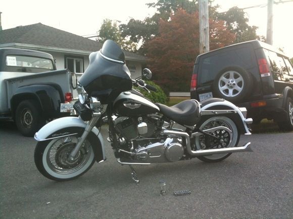 Trying on the fairing.  Decided I don't like it.