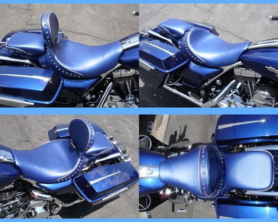 Bagger Blue Carbon Fiber C&amp;C Seat
http://www.sideroadcycles.com/AmericanMotorcycles/Seats/Motorcycle_Seats.html