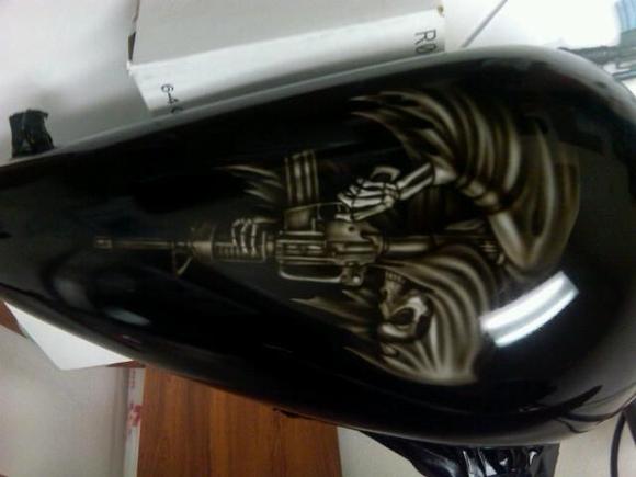 airbrush in progress, no bullet holes yet
